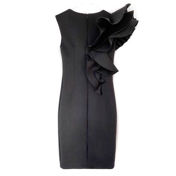 BETSY & ADAM Ruffled Scuba Neoprene Sheath Dress - Picture 7 of 7